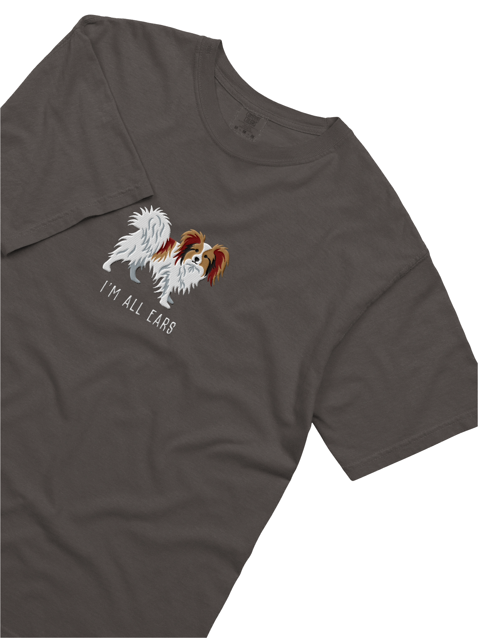 I'm All Ears T-Shirt(Embroidered) of a Papillon(Sable & White) product image (25)