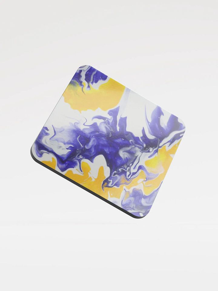 Acrylic Pour Printed Glossed Cork Coaster - #20BY Design product image (1)