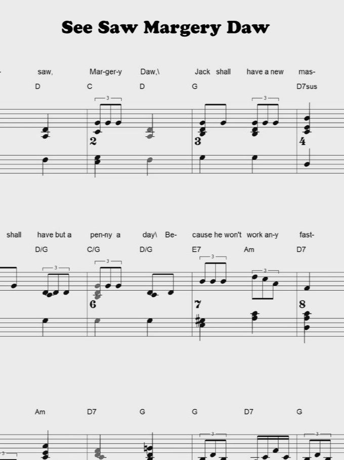 See Saw Margery Daw - CS - Piano sheet music product image (1)