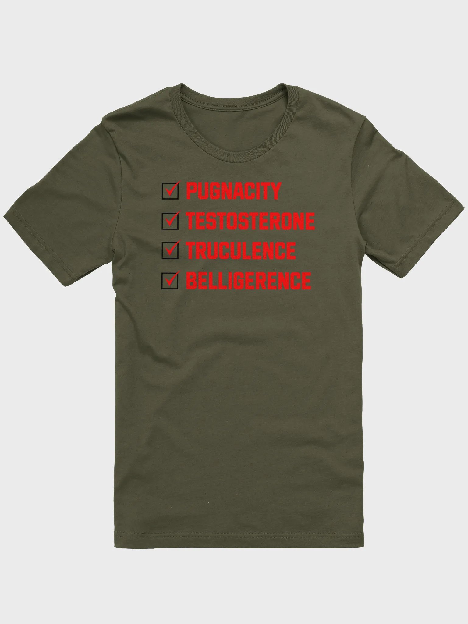 Funny Hockey T-Shirt – Pugnacity, Testosterone, Truculence, Belligerence – Gritty Hockey Shirt for Men – Gift for Hockey Players & Enforcers product image (2)