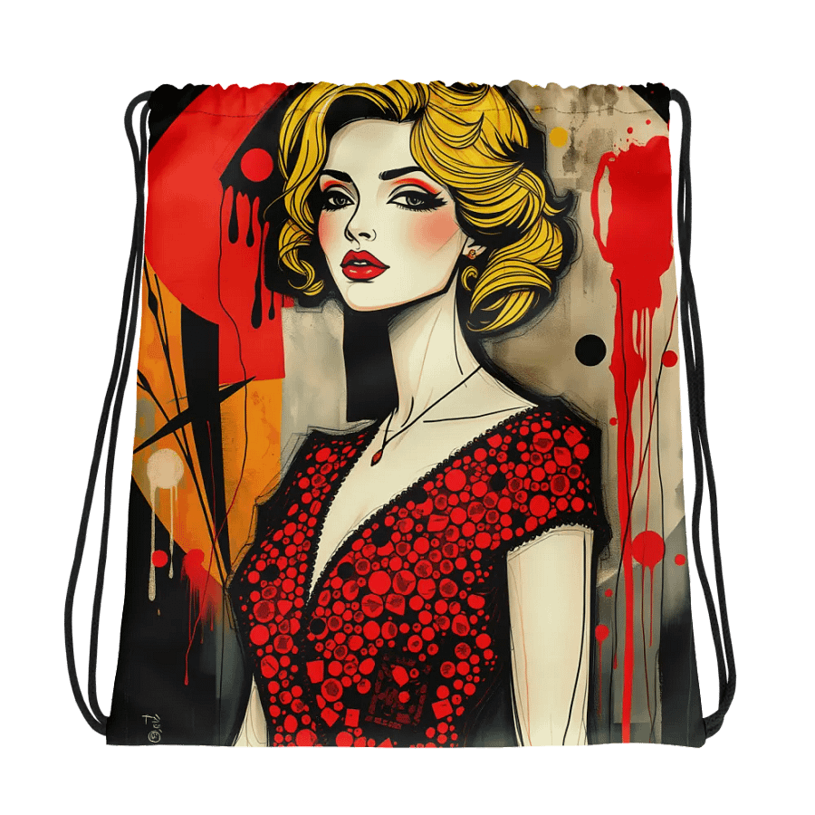 Expressive Red Dress Drawstring Bag product image (1)