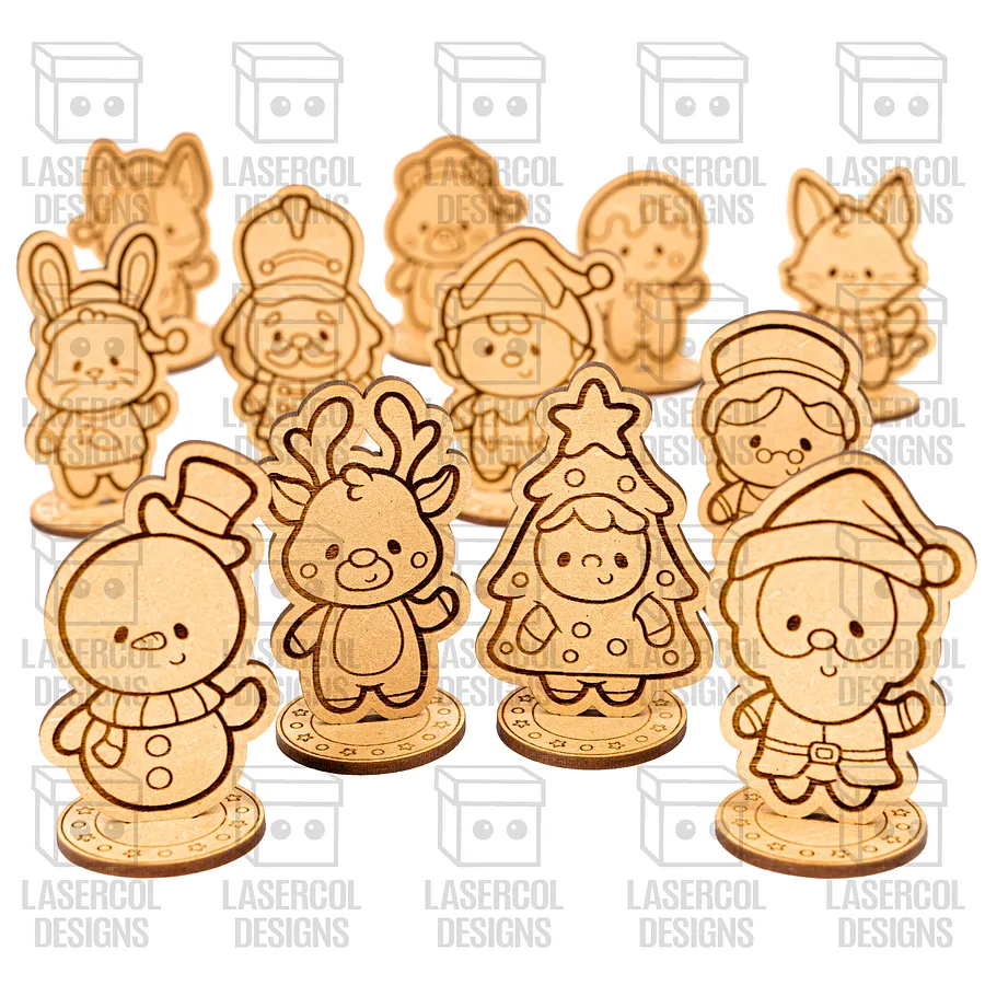 Christmas Characters with Base - Laser Cut Files product image (5)