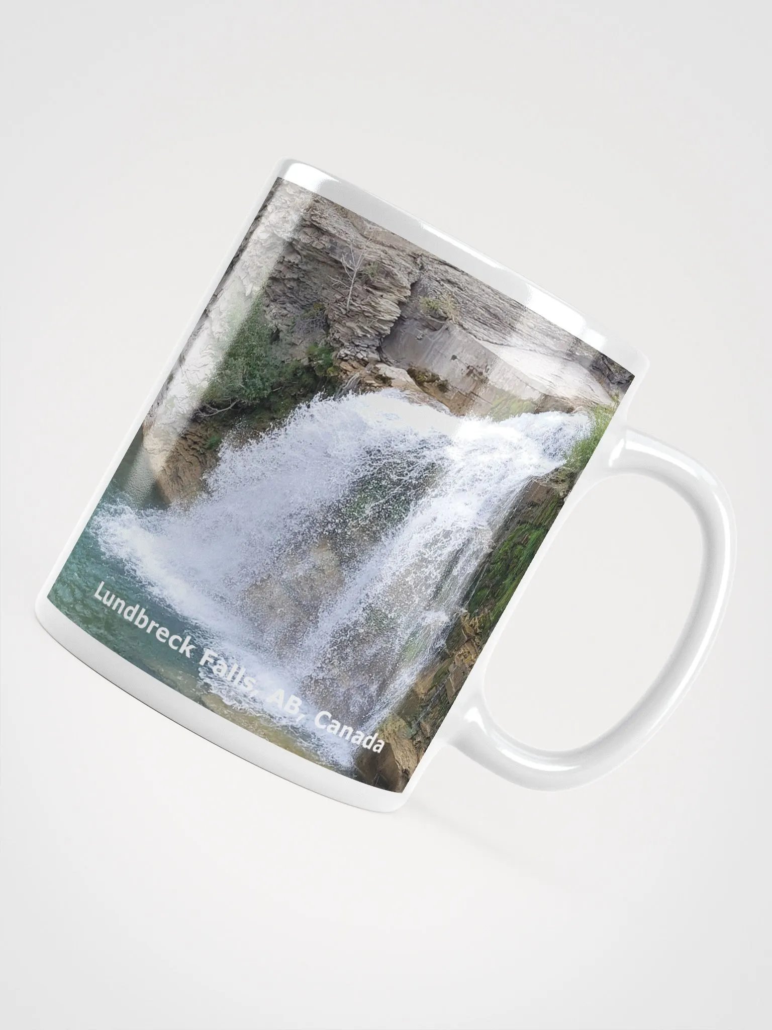White glossy mug - Lundbreck Falls product image (7)