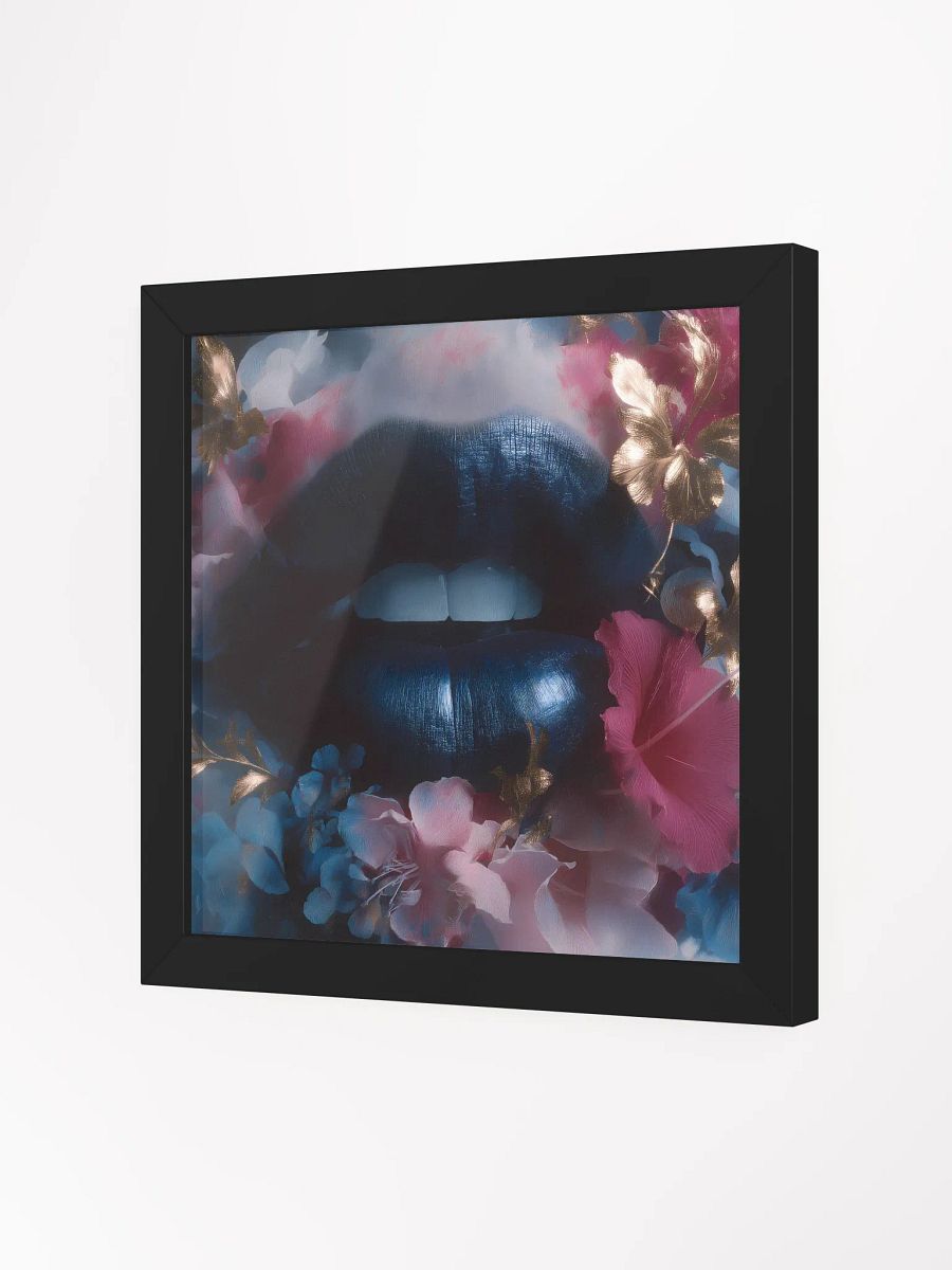 Velvet Bloom: Bold Lips & Floral Fantasy Wall Art Print product image (7)