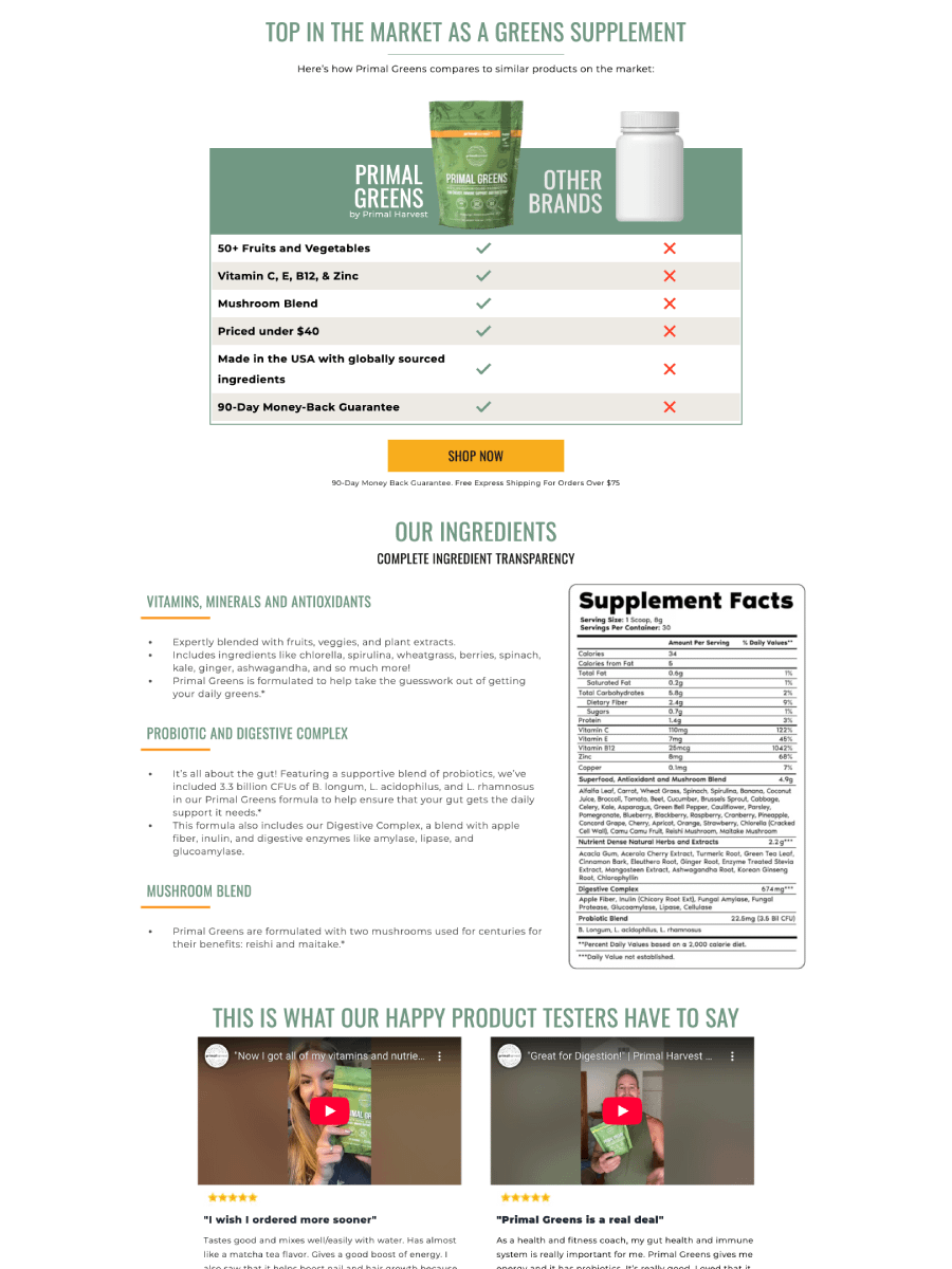 Primal Harvest - Replo Landing Page Template product image (4)