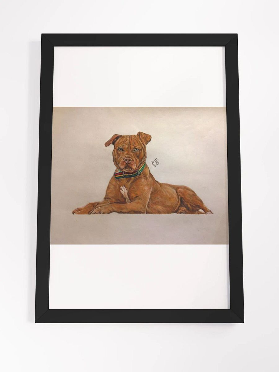 Pitbull Colored Pencil Drawing Framed Print product image (4)