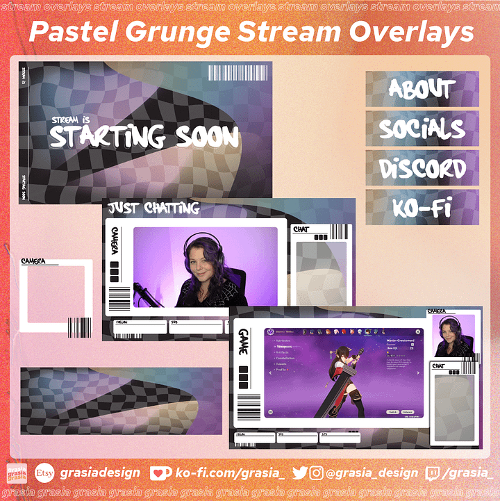 Pastel Checker Stream Overlay Set product image (1)