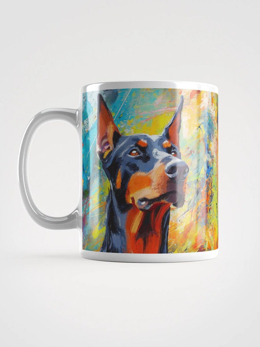 Doberman Oil Painting on Colorful Abstract Background Coffee Mug product image (6)