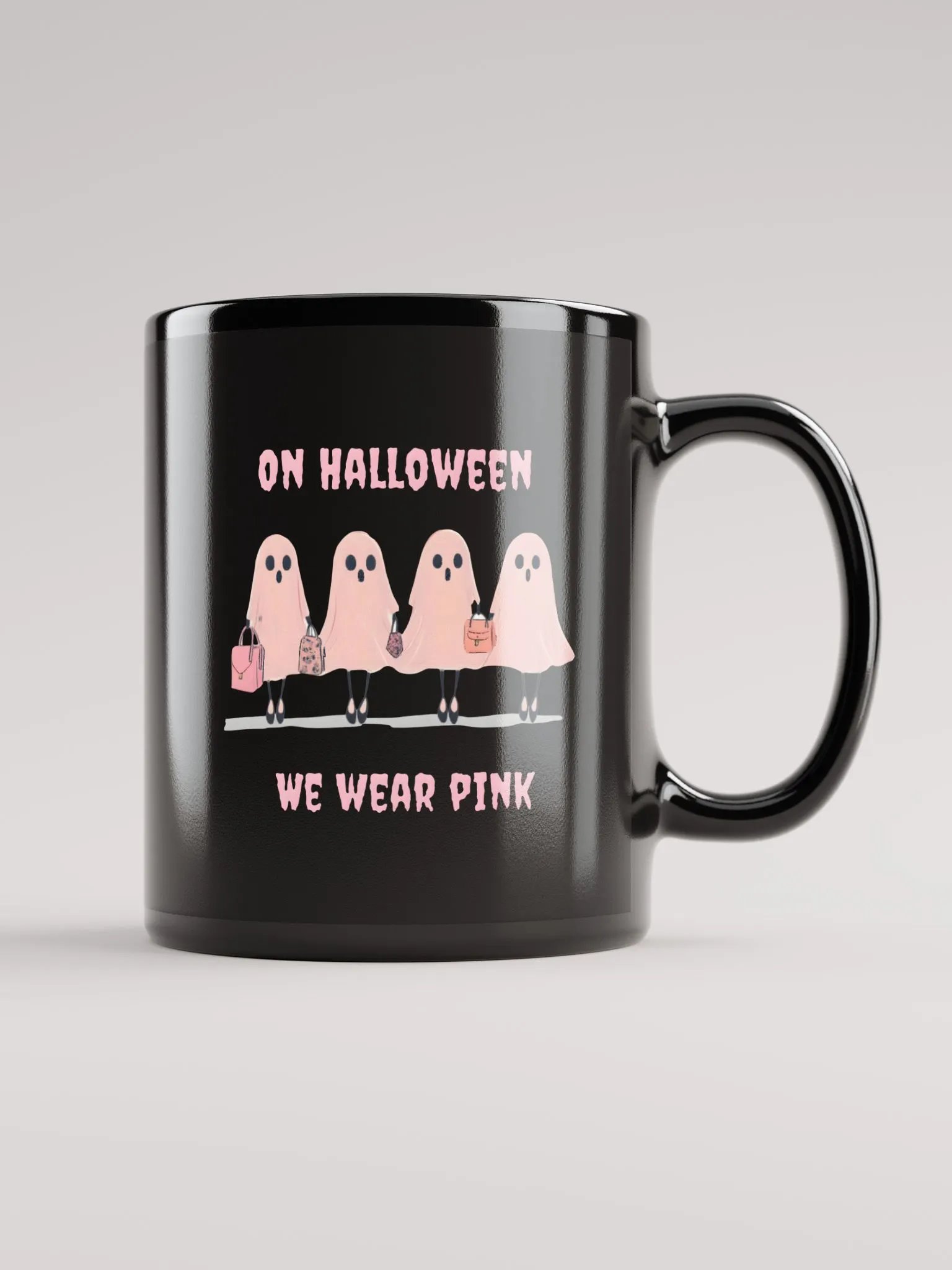 On Halloween We wear Pink Black Mug product image (1)