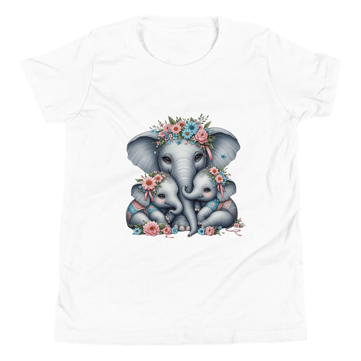 Floral Elephant Family Youth T-Shirt product image (2)