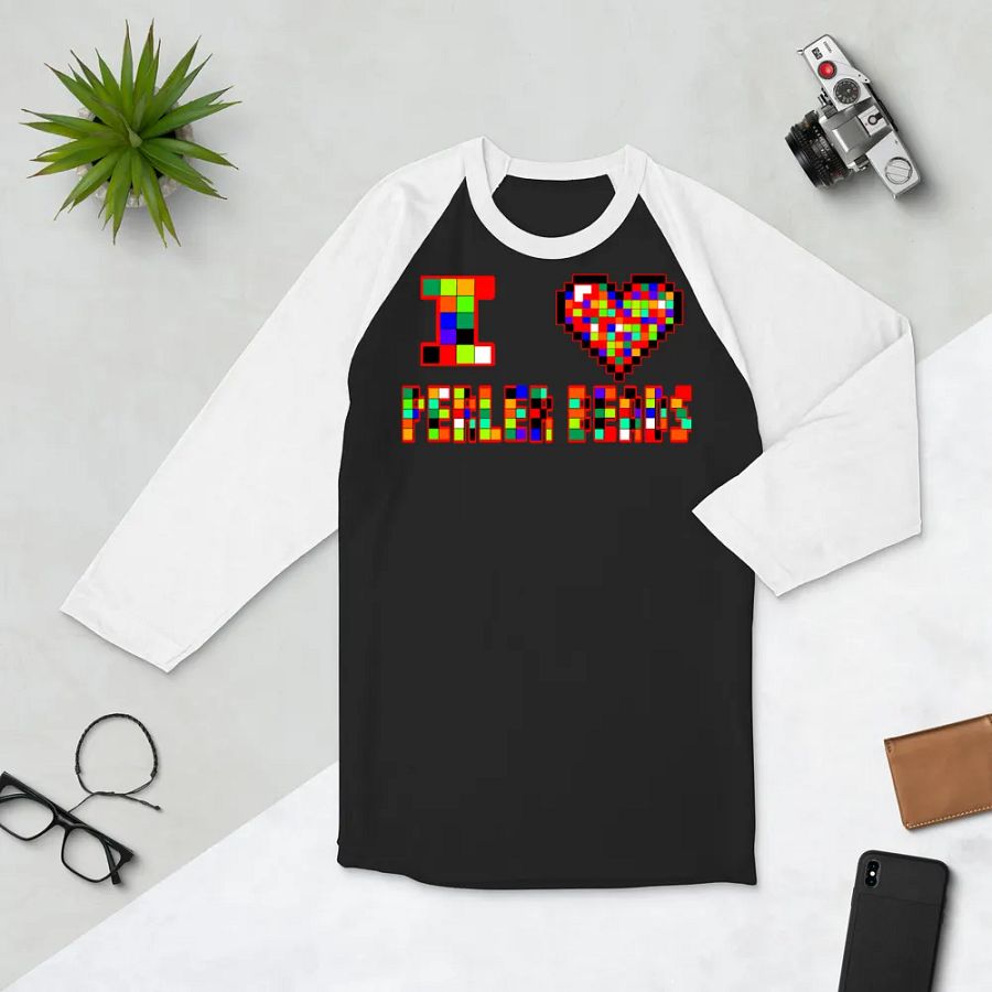I Heart Perler Beads 2 Baseball Tee product image (4)