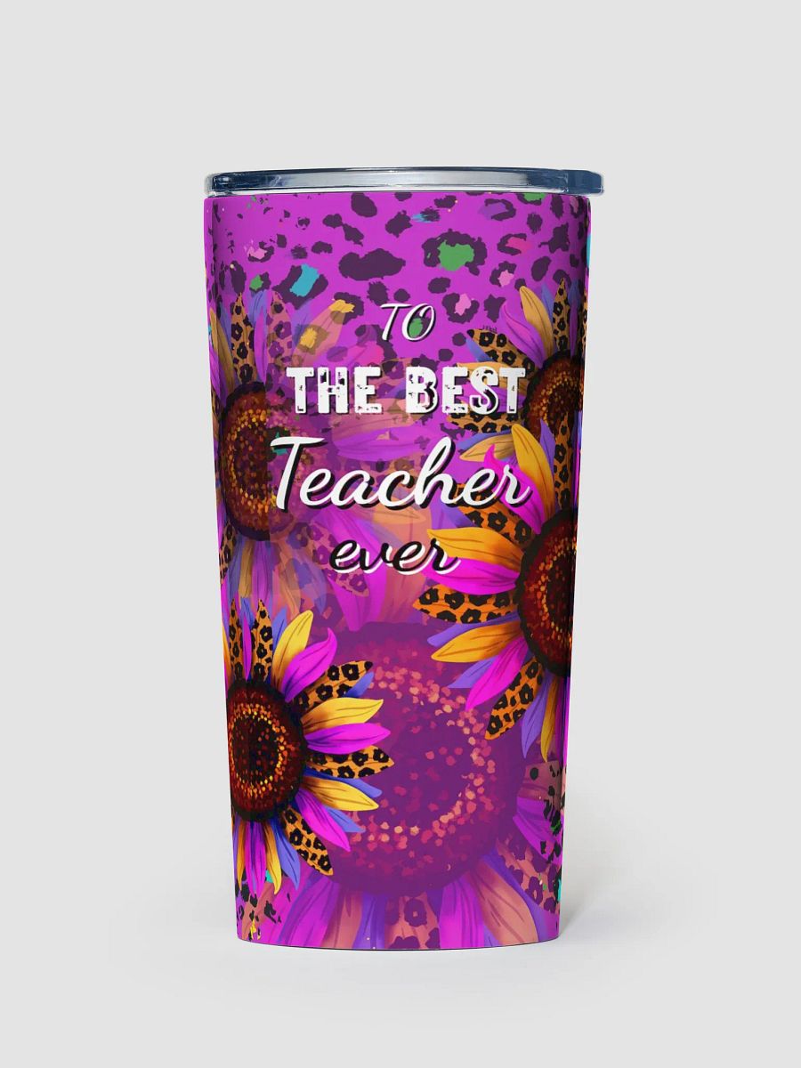Sunflower Leopard Print bestTeacher Tumbler for awesome teachers product image (1)