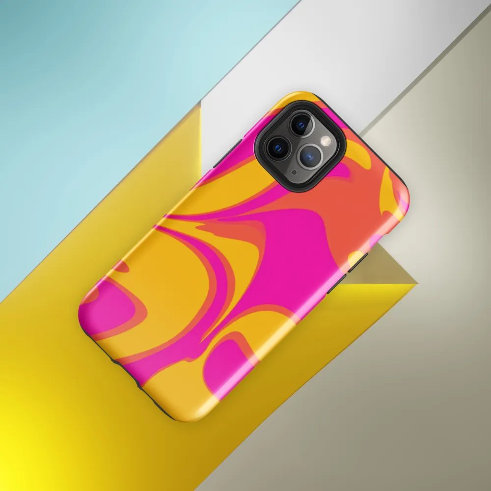 Pink and Yellow Psychedelic Swirls iPhone® Tough Case product image (33)