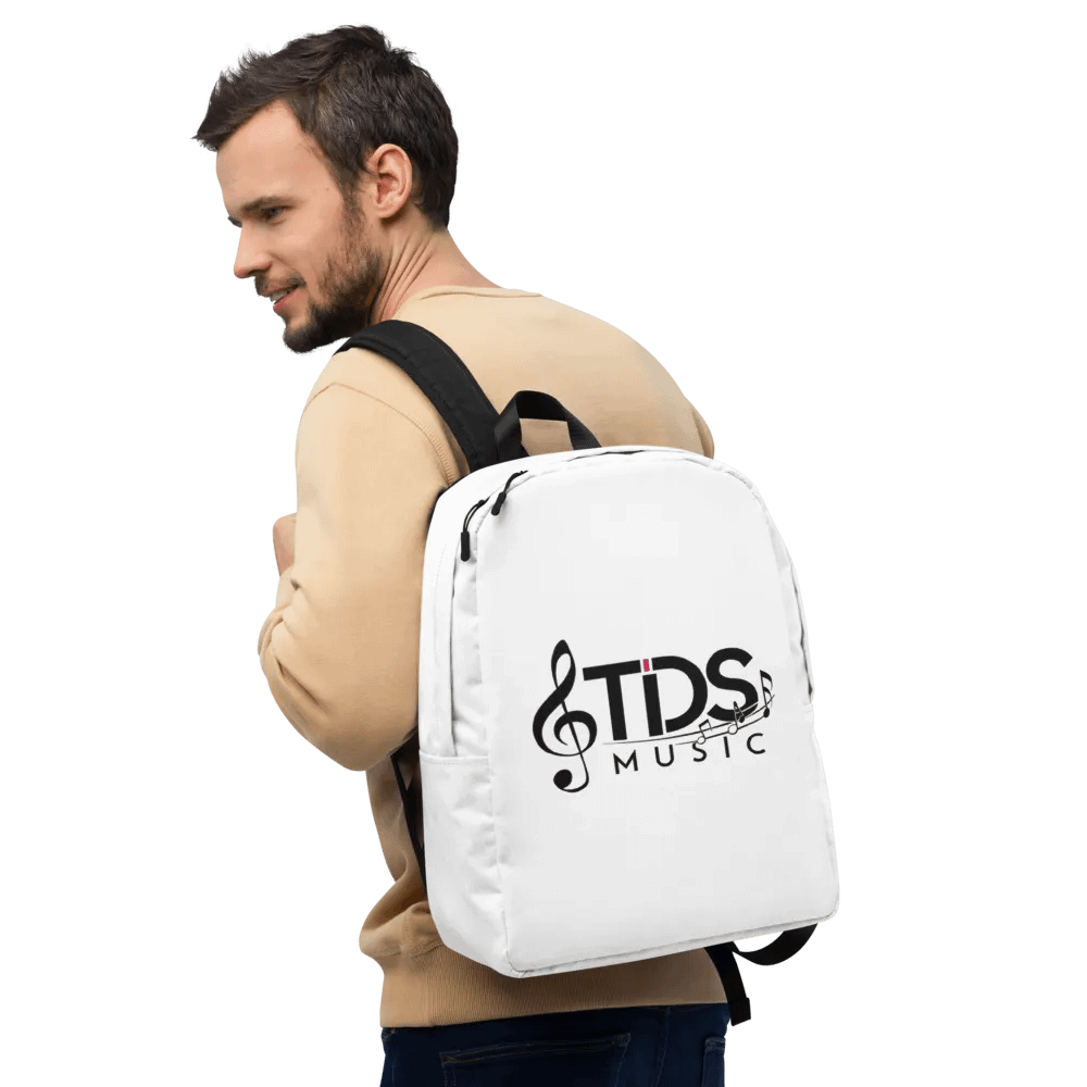 TDS Music Minimalist Backpack - All-Over Print, White, Water-Resistant, Fits 15" Laptop product image (10)
