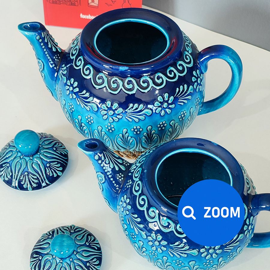 Ceramic turquoise teapot — handmade pottery, handmade ceramic product image (7)