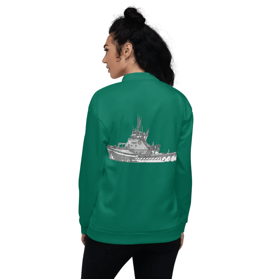 Copy of Twin Anchor Titan tug Teal Bomber Jacket product image (6)