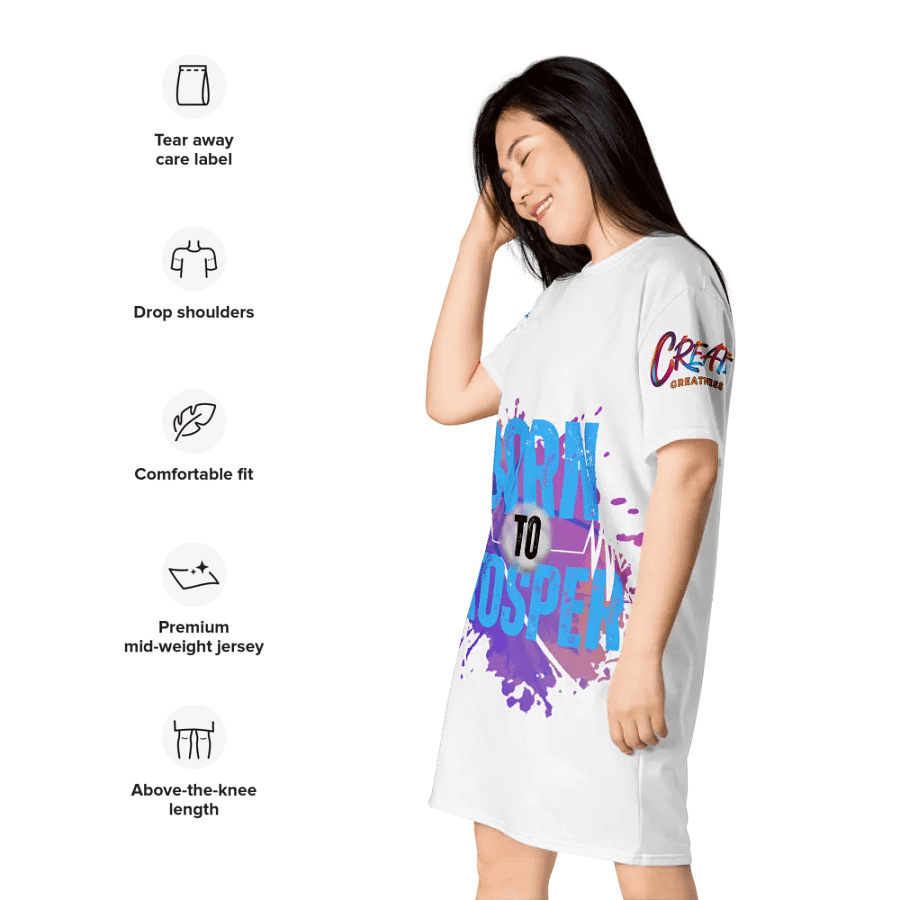 Born to Prosper Energetic Moves All-Over T-Shirt Dress product image (10)