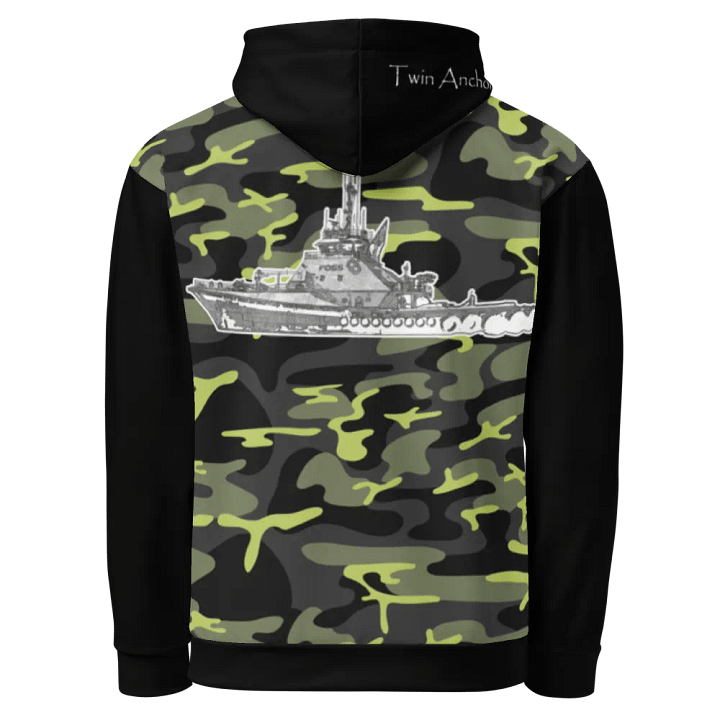 black & Green Camouflage Foss tug Sketch Hoodie product image (1)