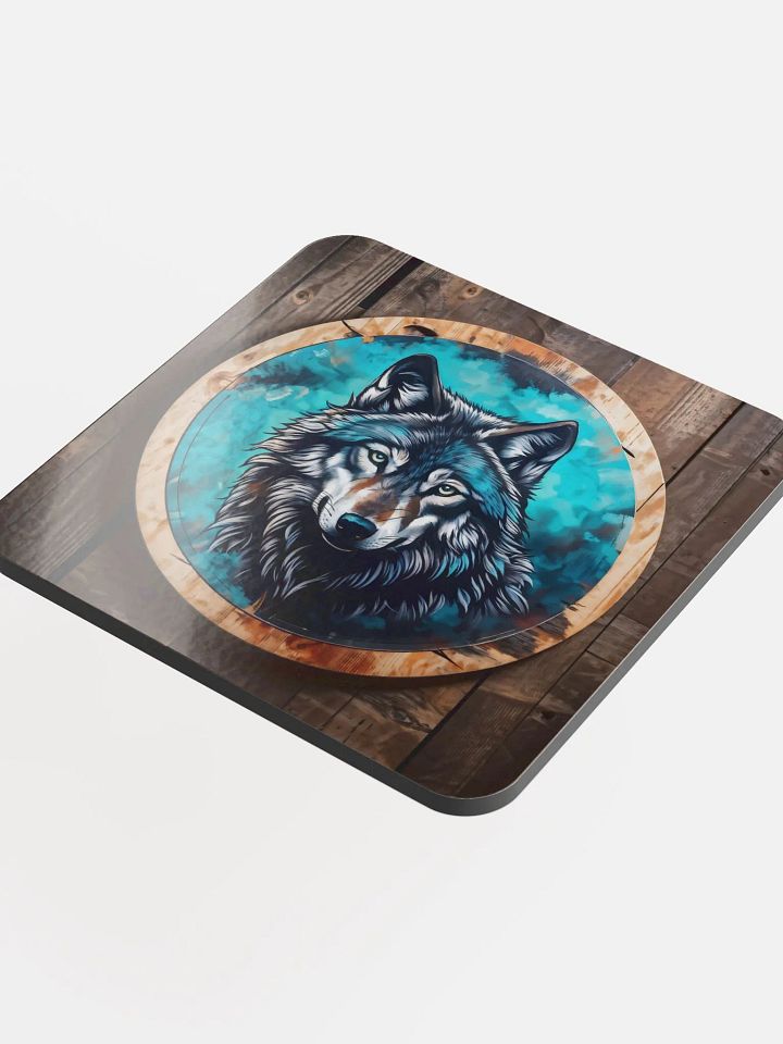 Glossed Cork Coaster - Wolf product image (1)