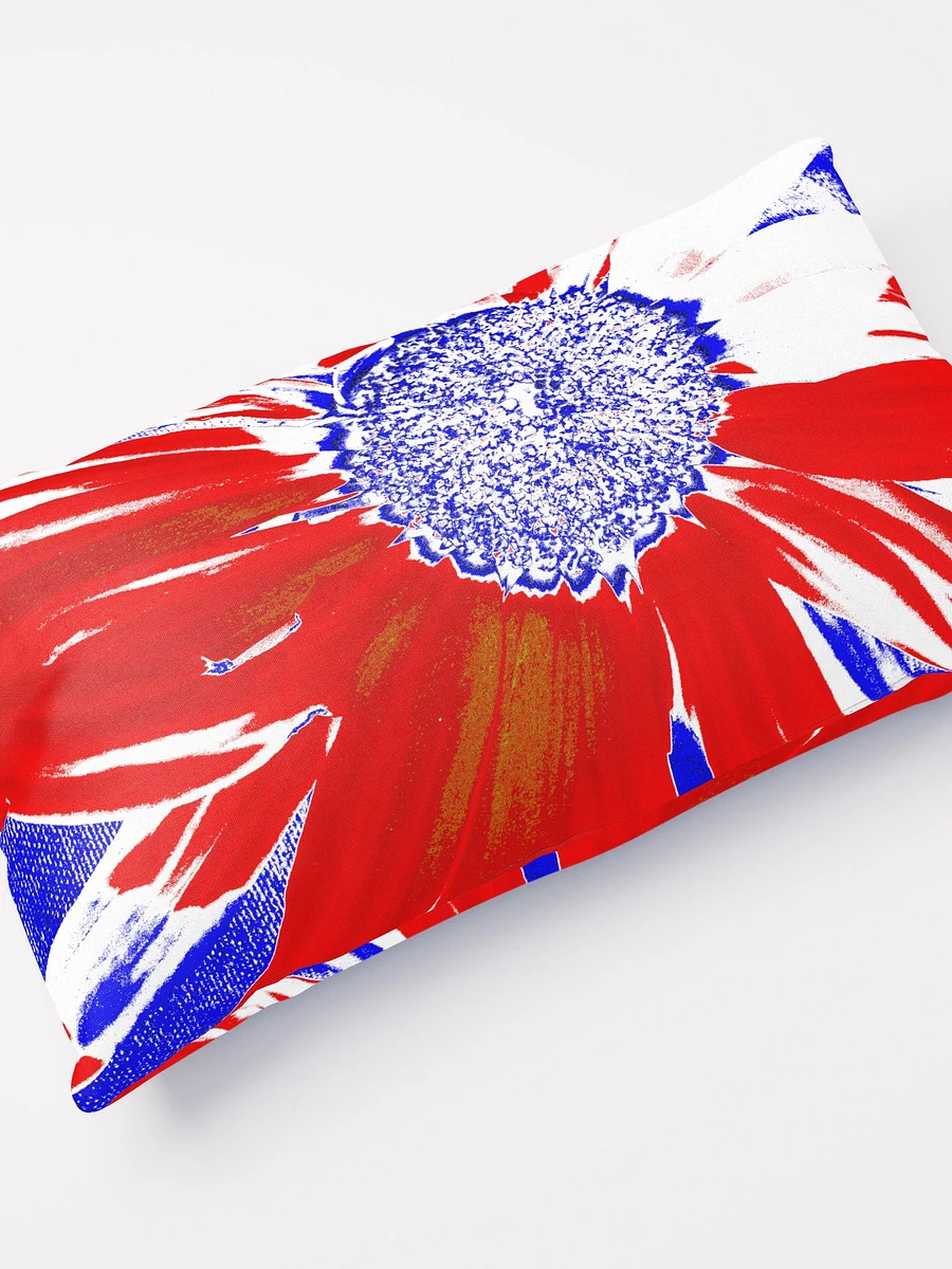 Navy, Red and White Daisy on Navy Abstract Background Throw Pillow product image (6)