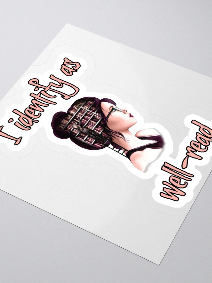 I Identify As Well-Read (Library In Her Head) Sticker product image (3)