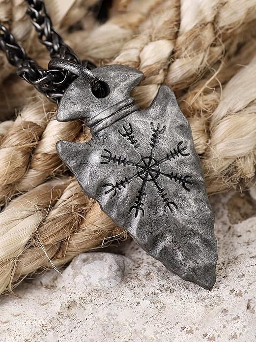 Viking Helm of Awe Arrowhead Protection Talisman Pendant Necklace product image (2)