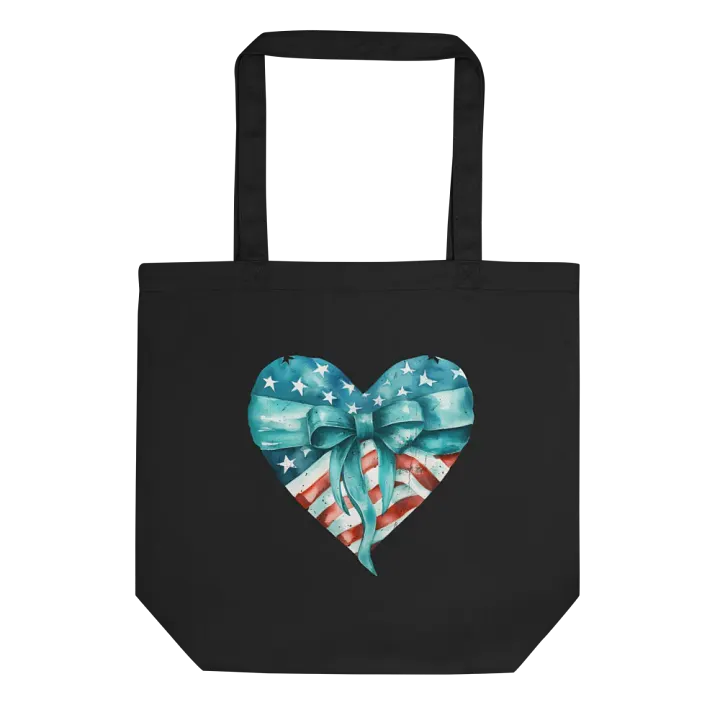 Patriotic Heart Flag Tote Bag product image (1)