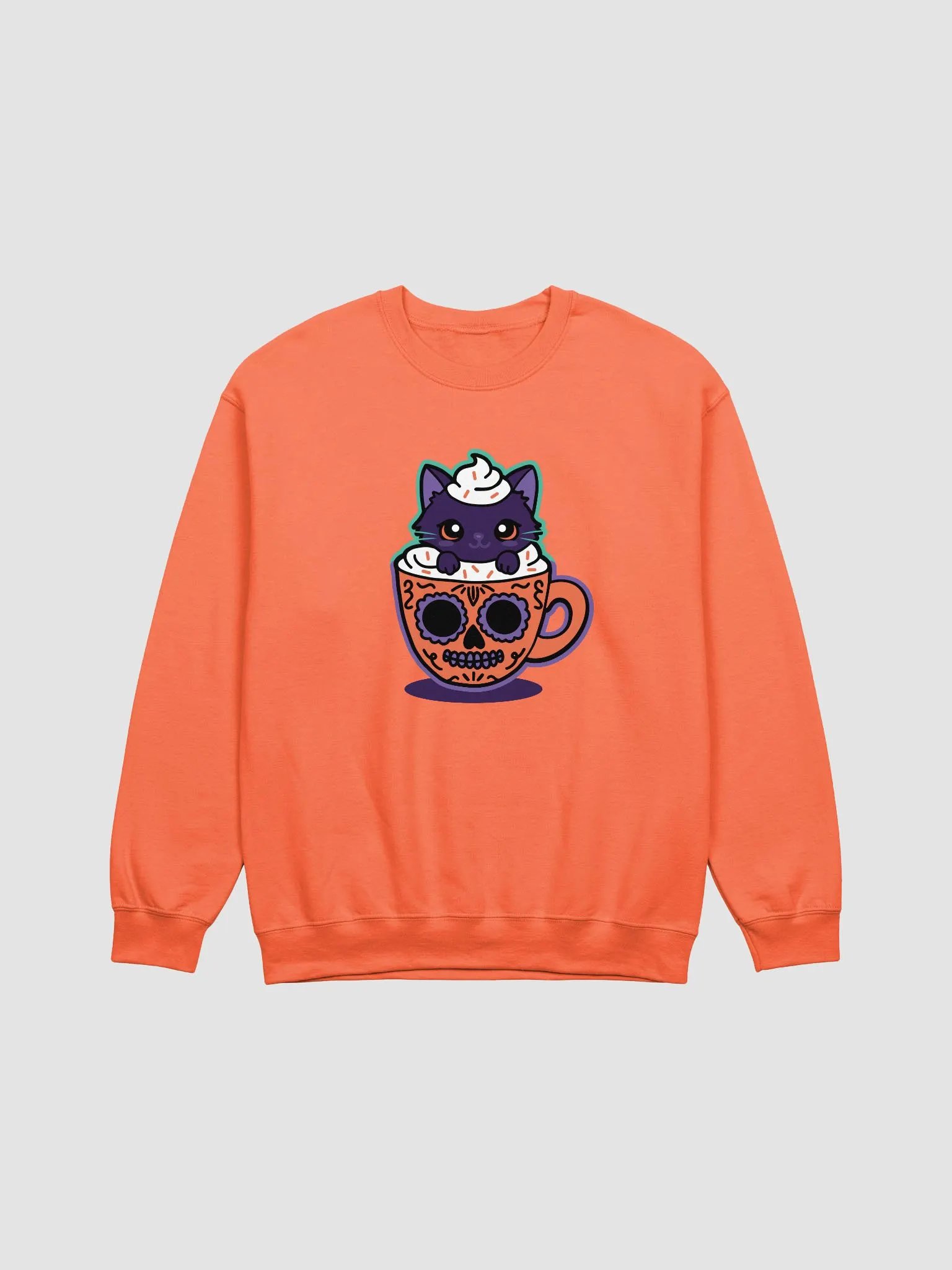 Sugar Skull Kitten Mug Classic Crewneck Sweatshirt product image (1)
