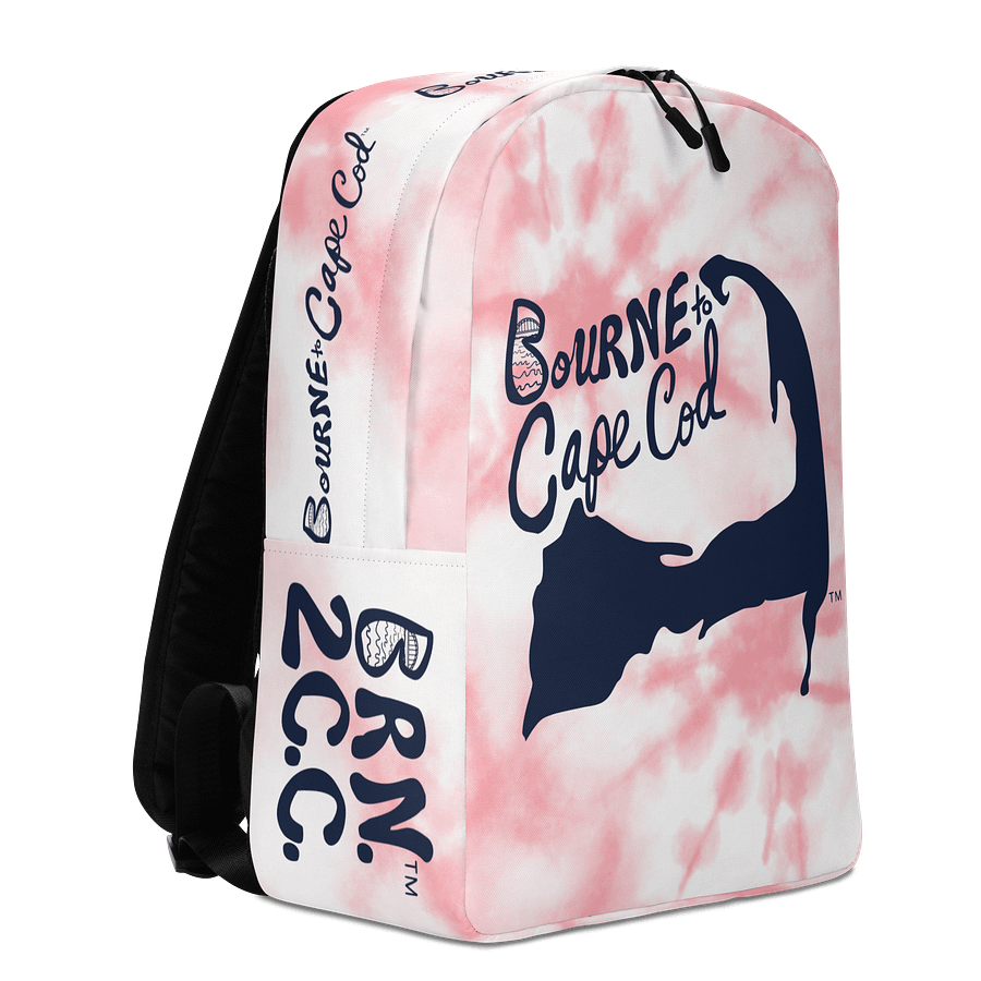 BOURNE to Cape Cod™ | Backpack | BRN.2C.C.™ | Coastal Carryall | Minimalist Style, Maximum Vibes | Navy Blue on Pink Tie-Dye🎒🌊 product image (3)