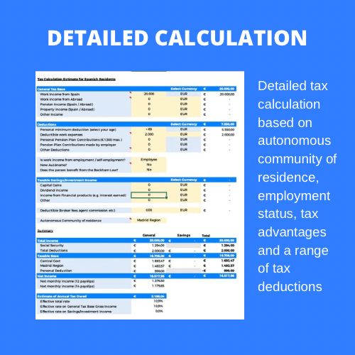 Advanced Spain Income Tax Calculator product image (2)