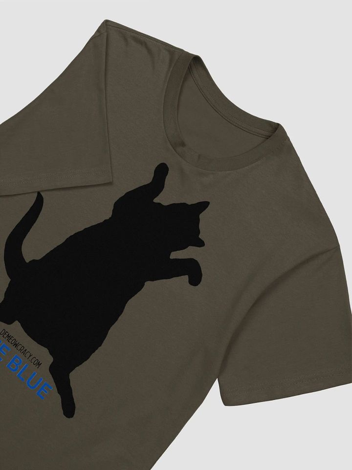 Vote Blue Dancing Black Cat Supersoft Slim Fit T-Shirt product image (2)