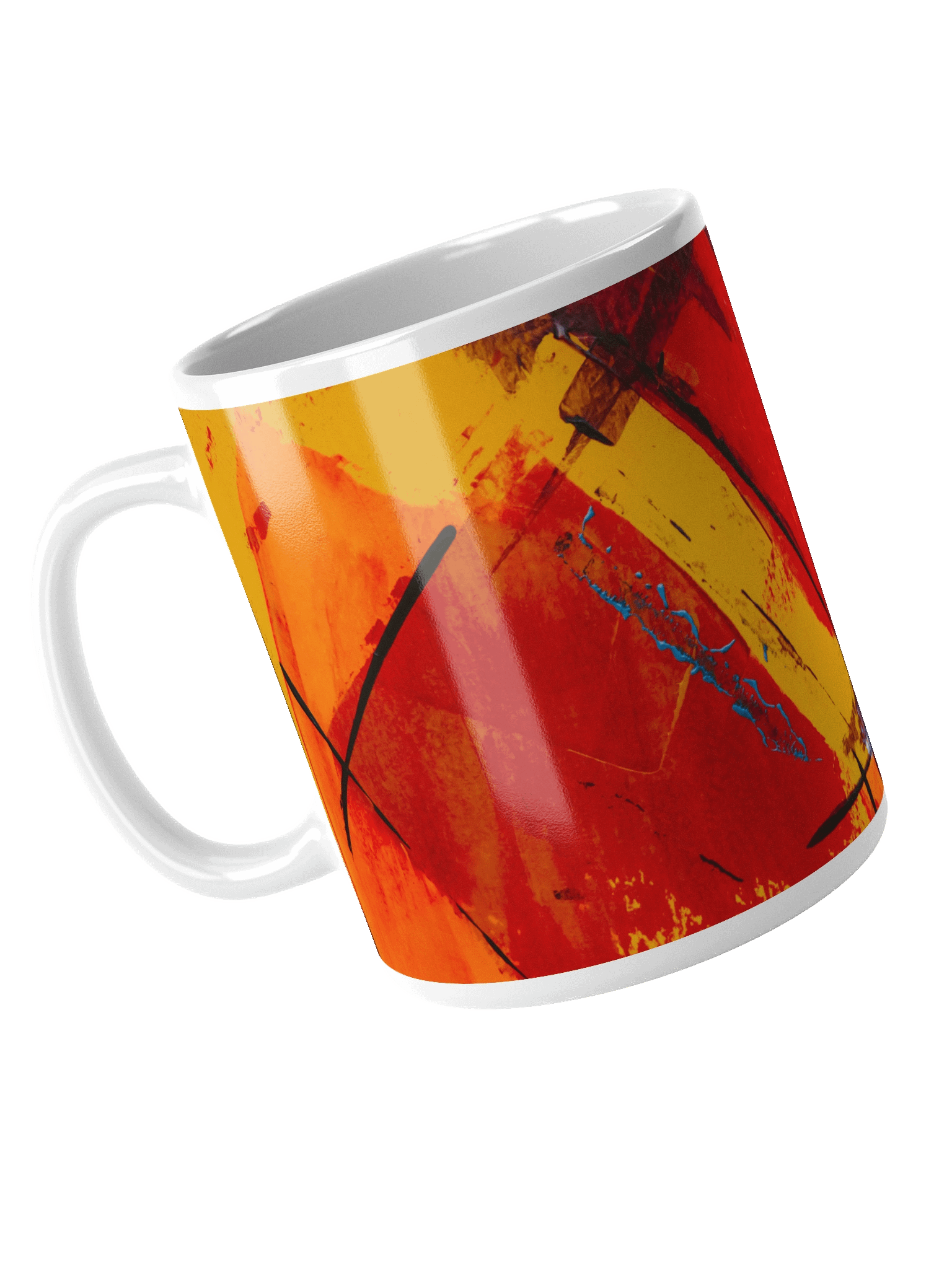 Abstract Modern Art Coffee Mug Vibrant Colorful Geometric Painting product image (4)