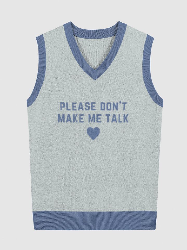 PLEASE DON'T MAKE ME TALK (duotone blue) knitwear vest product image (3)