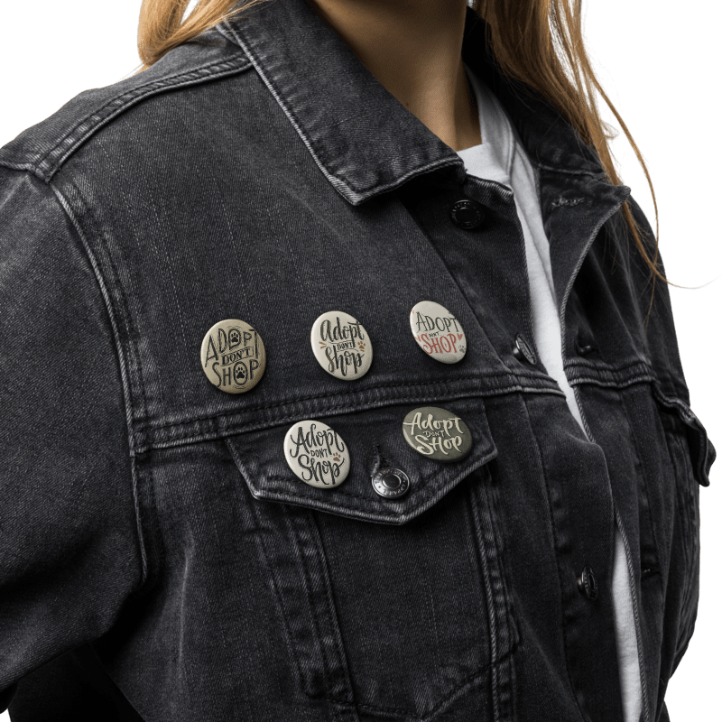 Adopt Don't Shop Retro Pin Button Set product image (3)