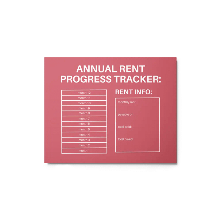 ANNUAL RENT TRACKER (white design 1) product image (1)