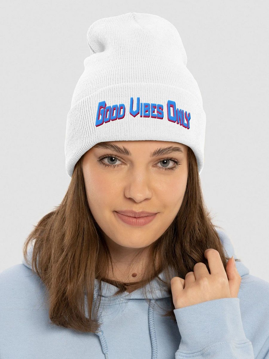 Good Vibes Only Embroidered Beanie (4 Color Choices) product image (11)