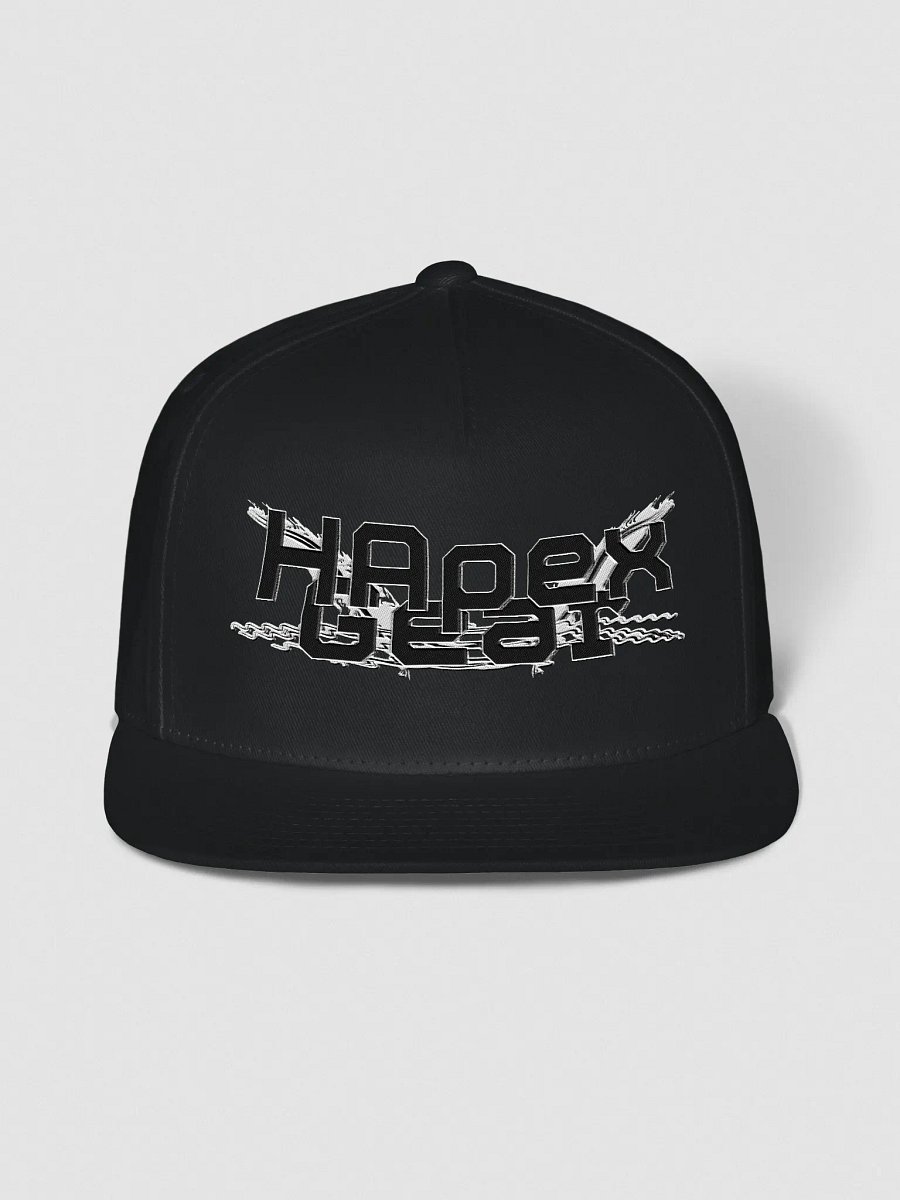 Flat Snapback Cap - Embroidered - Black HApex Gear Black Logo product image (1)
