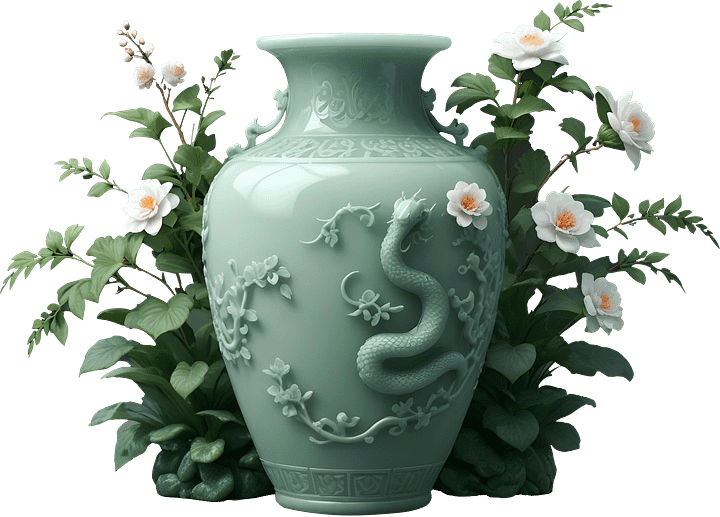 Celadon Jade Vase – Year of the Snake PNG product image (1)