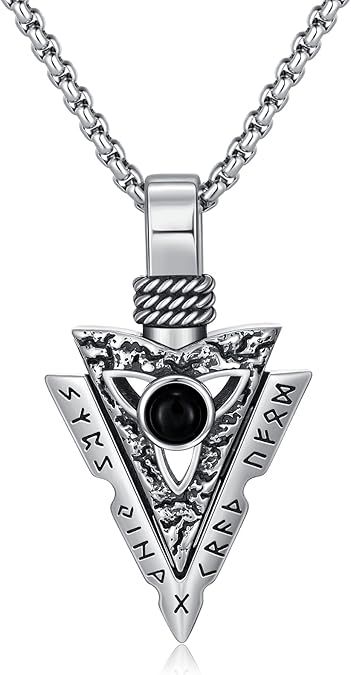 Forged In Valhalla® Viking Arrowhead Pendant – 925 Sterling Silver Nordic Rune Necklace for Men product image (5)