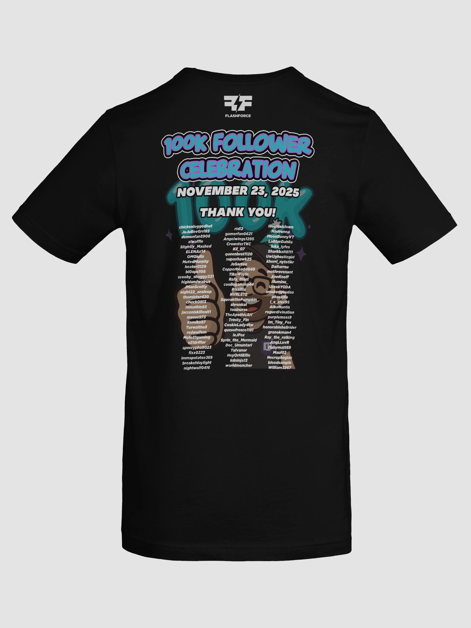 FlashForce 100k Twitch Celebration Shirt product image (8)