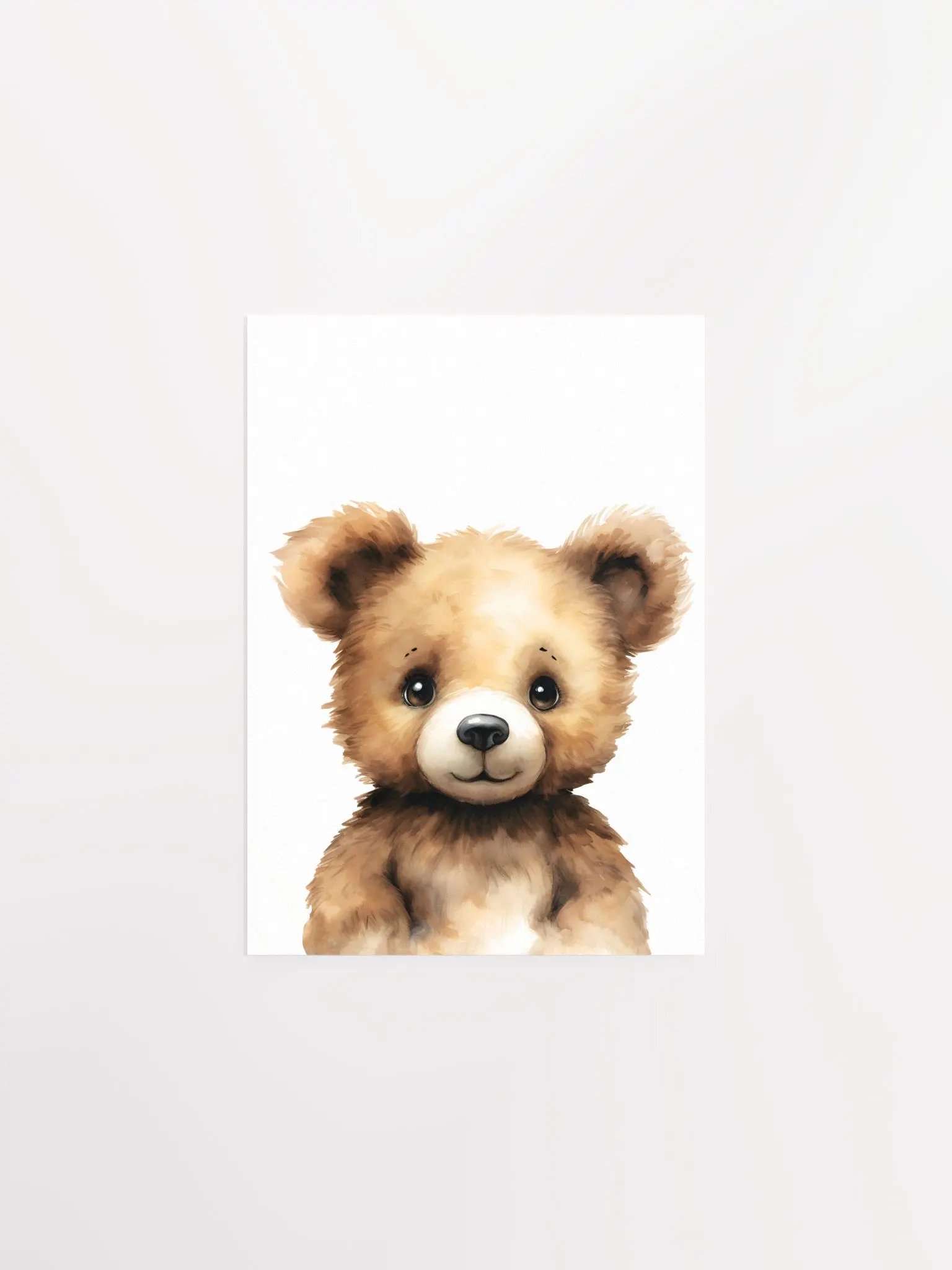 Woodland Shy Brown Bear Nursery Decor Print product image (2)