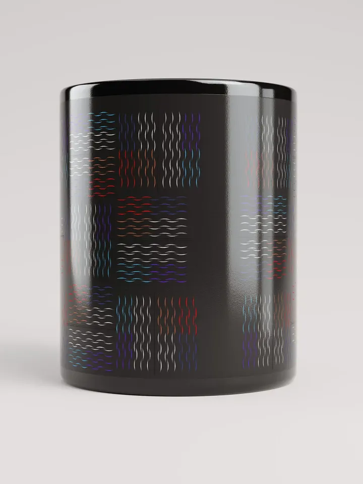Colorful Squiggley Lines Artistic Design Black Mug product image (1)