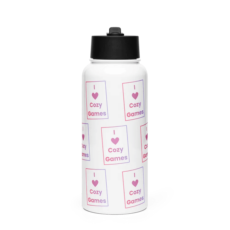 I Love Cozy Games Stainless Steel Water Bottle product image (1)