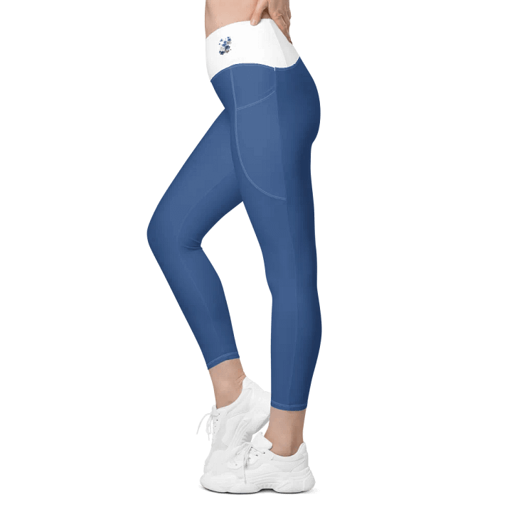 Women's High Waisted Leggings, Blue product image (2)