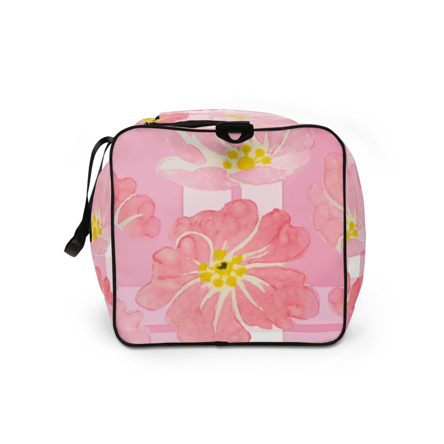 Pink Hibiscus Gingham Duffle Bag product image (12)