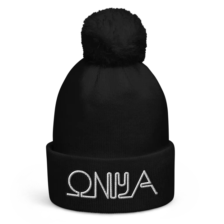 ONYA Embroidered Pompom Beanie product image (1)
