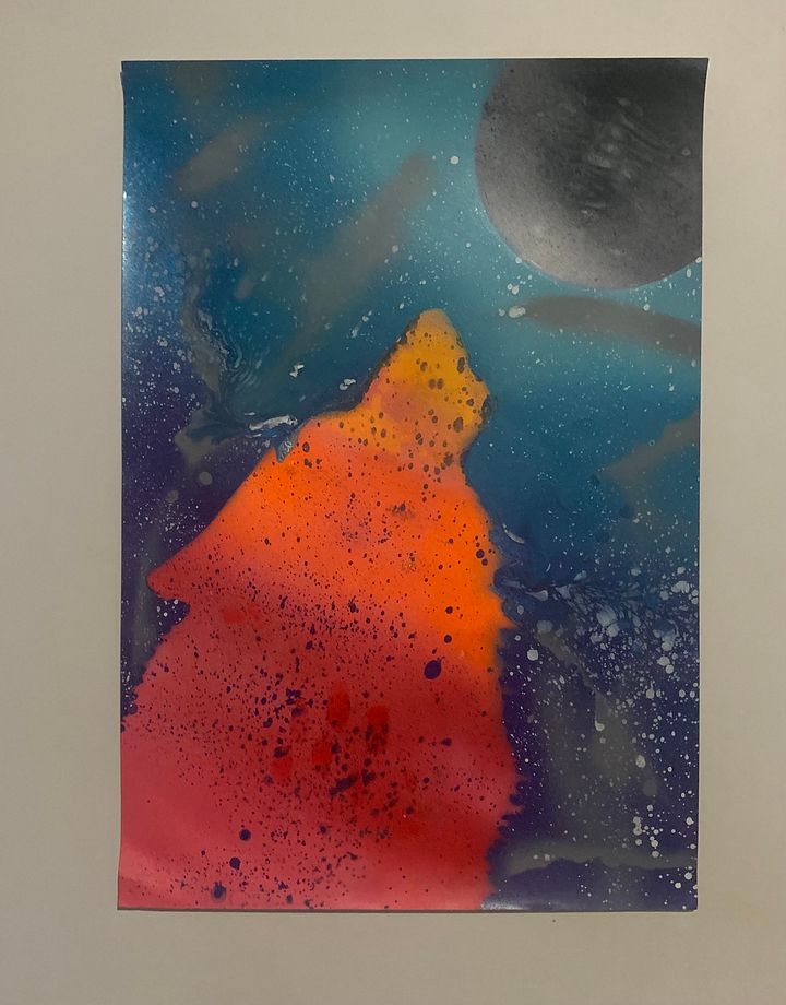 Wolf pray paint art product image (1)
