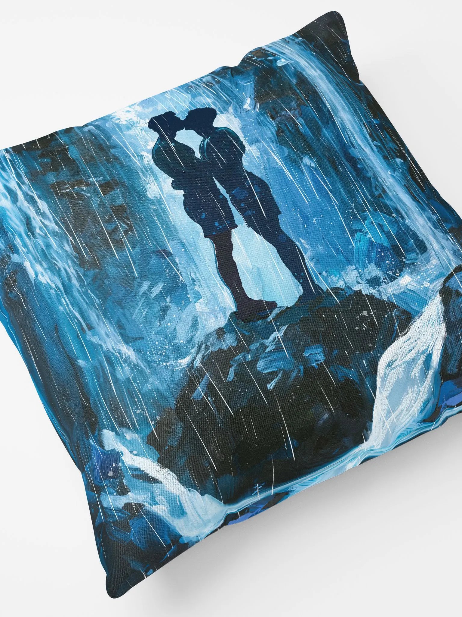 Kiss Beneath The Waterfalls - Gay Art Throw Pillow product image (5)