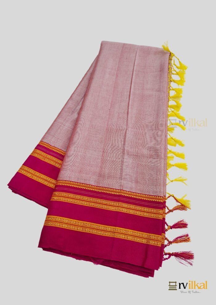 Grey Pink Gayathri Handloom Ilkal Saree product image (1)