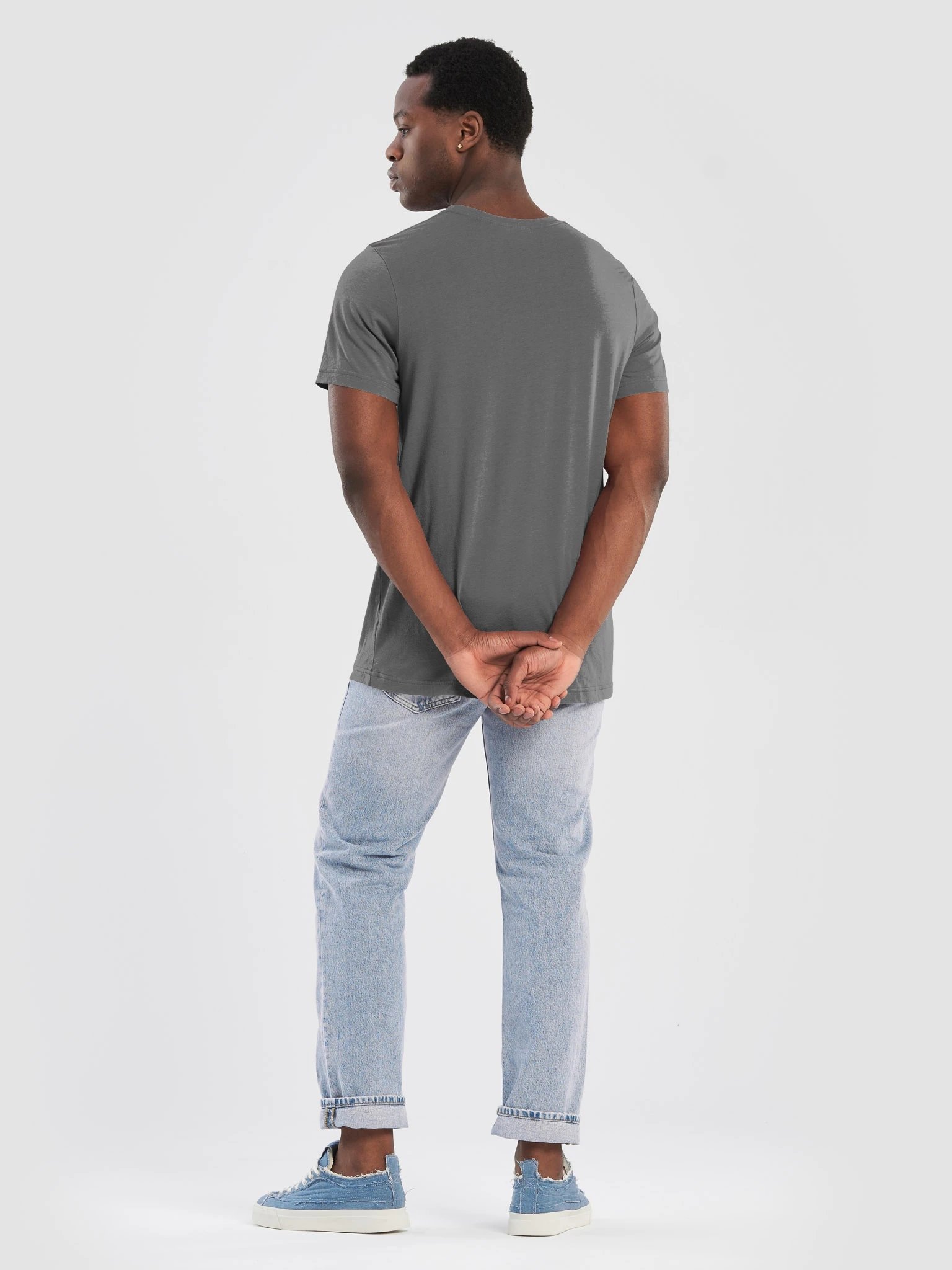 Plain Color Grey T-Shirt product image (4)